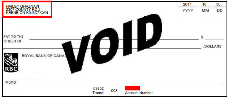 Void Cheque